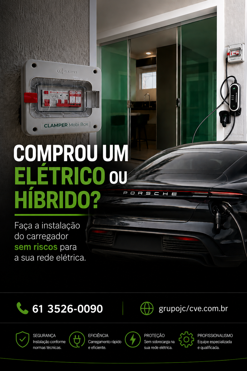 Instalação de carregador para veículo elétrico